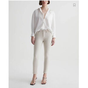 AG JEANS NWT Prima Crop Cigarette Leg Jeans Pant in Mineral Veil // 32